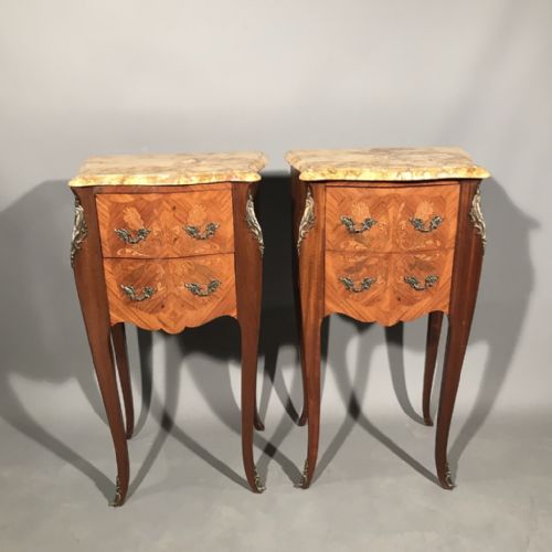PAIR OF FRENCH MARQUETRY BEDSIDE TABLES - ADDITIONAL PHOTO 5