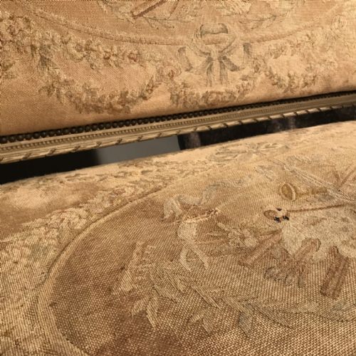 FRENCH C19TH 2 SEAT SOFA WITH TAPESTRY - ADDITIONAL PHOTO 1