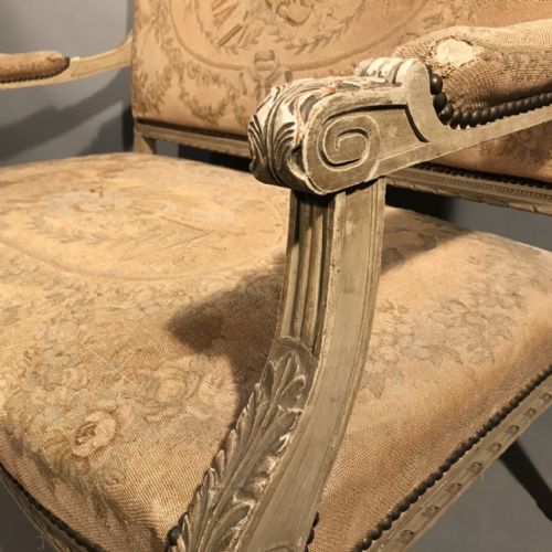 FRENCH C19TH 2 SEAT SOFA WITH TAPESTRY - ADDITIONAL PHOTO 5
