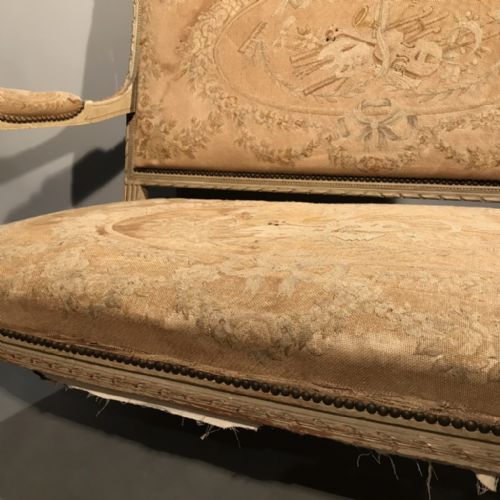 FRENCH C19TH 2 SEAT SOFA WITH TAPESTRY - ADDITIONAL PHOTO 6