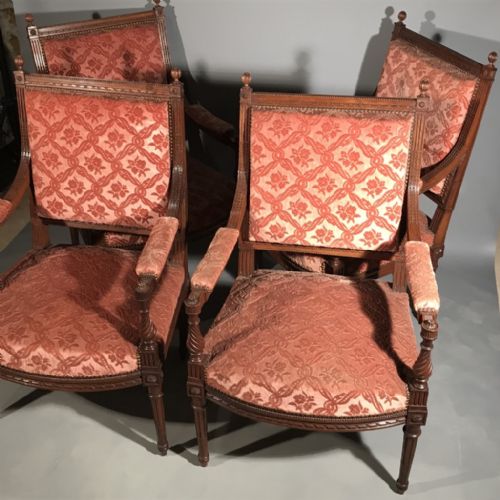 RARE SET OF FOUR FRENCH ARMCHAIRS - ADDITIONAL PHOTO 1