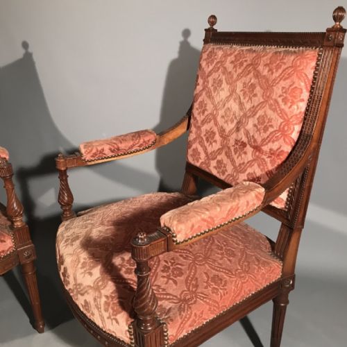 RARE SET OF FOUR FRENCH ARMCHAIRS - ADDITIONAL PHOTO 2