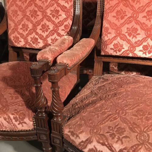 RARE SET OF FOUR FRENCH ARMCHAIRS - ADDITIONAL PHOTO 8