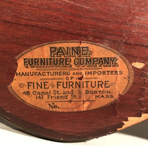 fig 1. Mahogany and marquetry lamp table by Paine Furniture Co.