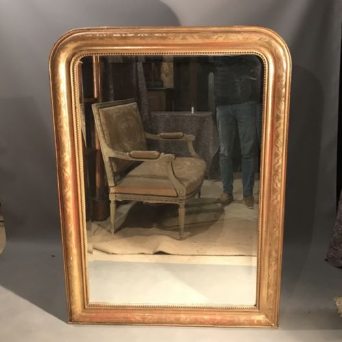 french gilt overmantle mirror louis philippe style - CATEGORY: ANTIQUE MIRRORS - DATED 19TH CENTURY