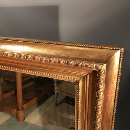 LARGE FRENCH GILT MIRROR WITH ORIGINAL GLASS - ADDITIONAL PHOTO 2
