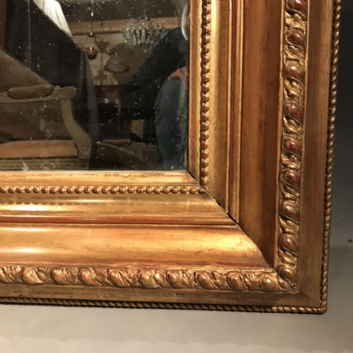LARGE FRENCH GILT MIRROR WITH ORIGINAL GLASS - ADDITIONAL PHOTO 3