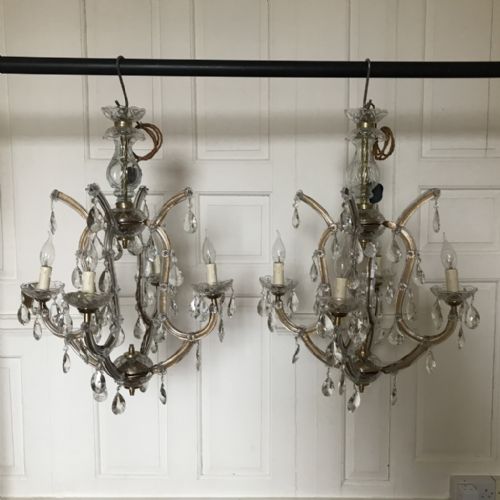 fantastic pair of marie therese chandeliers - CATEGORY: ANTIQUE LIGHTING - DATED 1920