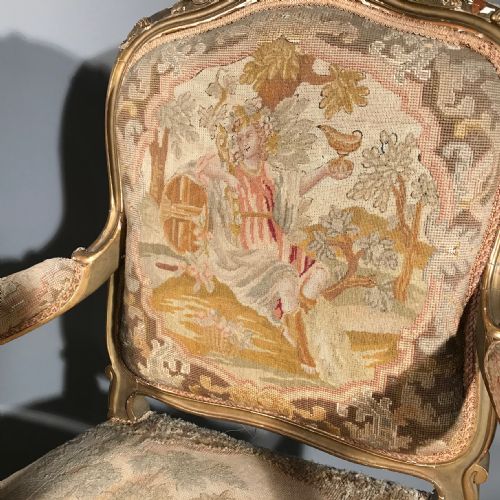 PAIR OF FRENCH LOUIS XV GILTWOOD AND TAPESTRY ARMCHAIRS - ADDITIONAL PHOTO 4