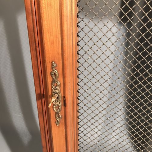 UNUSUAL PAIR OF FRENCH CHERRY AND BRASS GRILLE RADIATOR COVERS - ADDITIONAL PHOTO 8