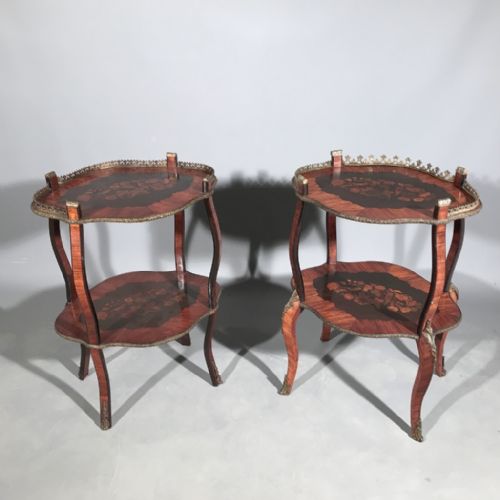 pair of french kingwood and marquetry etagere - CATEGORY: ANTIQUE FURNITURE - DATED 1900