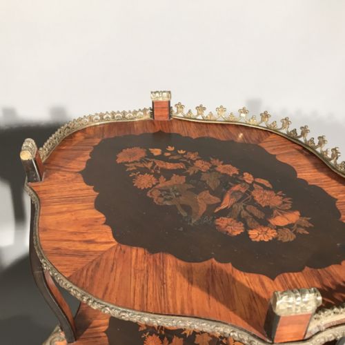 PAIR OF FRENCH KINGWOOD AND MARQUETRY ETAGERE - ADDITIONAL PHOTO 6
