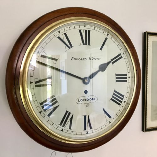 8 day 12'' fusee dial clock white of london - CATEGORY: ANTIQUE CLOCKS - DATED 1890