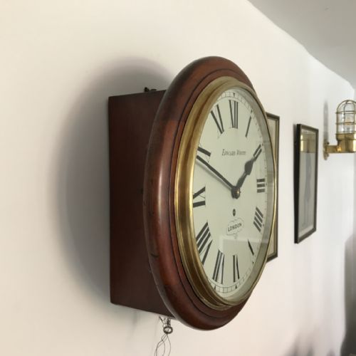 8 DAY 12'' FUSEE DIAL CLOCK WHITE OF LONDON - ADDITIONAL PHOTO 2