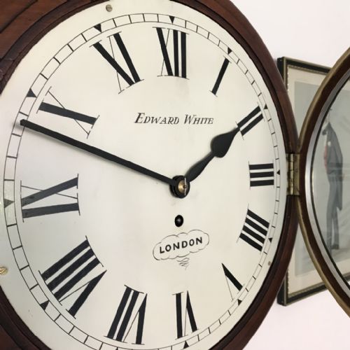 8 DAY 12'' FUSEE DIAL CLOCK WHITE OF LONDON - ADDITIONAL PHOTO 3