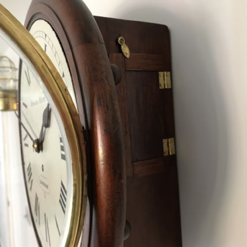 8 DAY 12'' FUSEE DIAL CLOCK WHITE OF LONDON - ADDITIONAL PHOTO 6