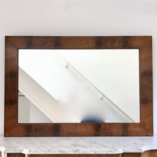 mahogany and banded mirror - CATEGORY: ANTIQUE MIRRORS - DATED EDWARDIAN