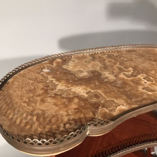 3 TIER KIDNEY SIDE TABLE WITH MARBLE - ADDITIONAL PHOTO 5