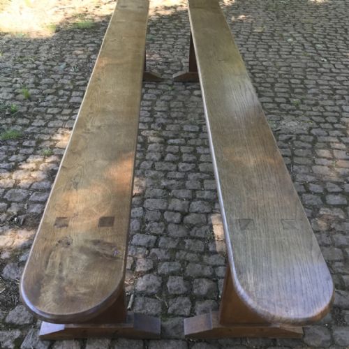 25M FRENCH OAK TABLE PAIR OF BENCHES - ADDITIONAL PHOTO 8