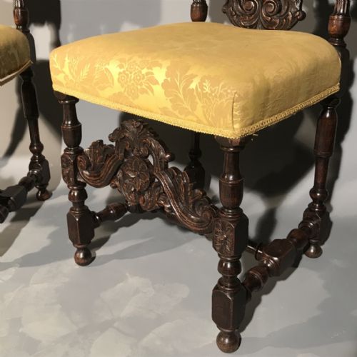 PAIR OF JACOBEAN STYLE OAK HIGH BACK CHAIRS - ADDITIONAL PHOTO 6