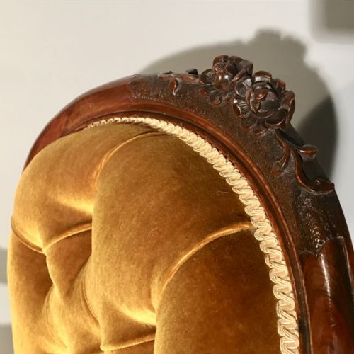 WALNUT VICTORIAN SPOON BACK ARMCHAIR - ADDITIONAL PHOTO 4
