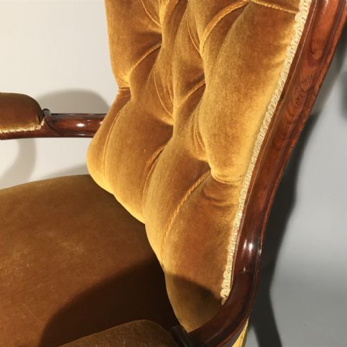 WALNUT VICTORIAN SPOON BACK ARMCHAIR - ADDITIONAL PHOTO 5