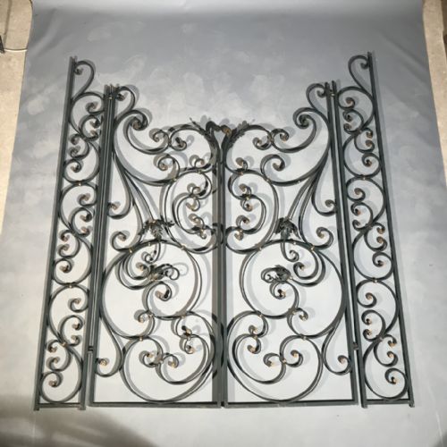 rare set of french wrought iron gates - CATEGORY: ANTIQUE MISCELLANEOUS - DATED 1920