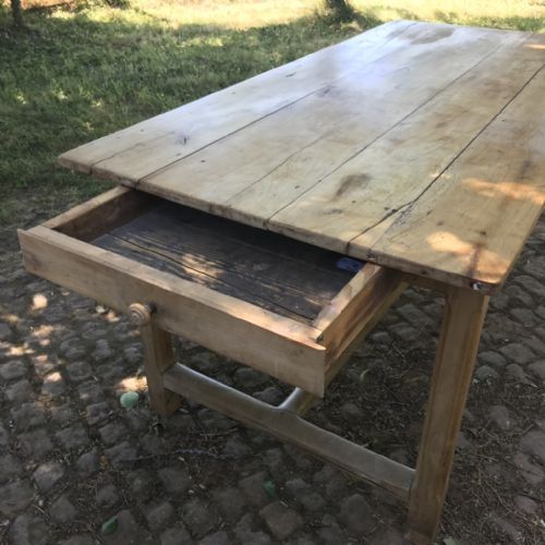 FRENCH REFECTORY TABLE IN PALE CHERRY - ADDITIONAL PHOTO 2