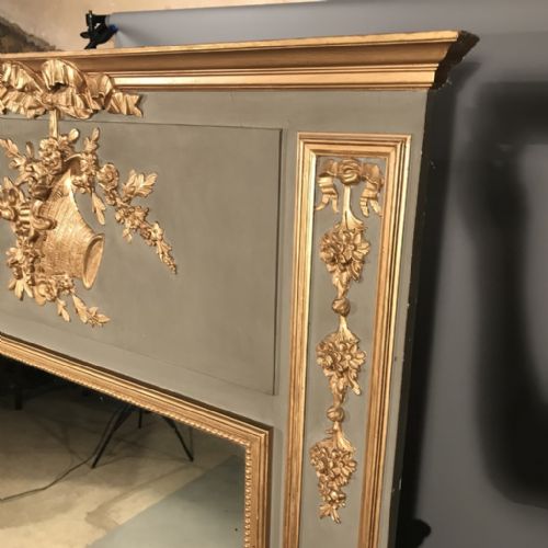 LARGE FRENCH TRUMEAU MIRROR 67'' 170CM - ADDITIONAL PHOTO 1