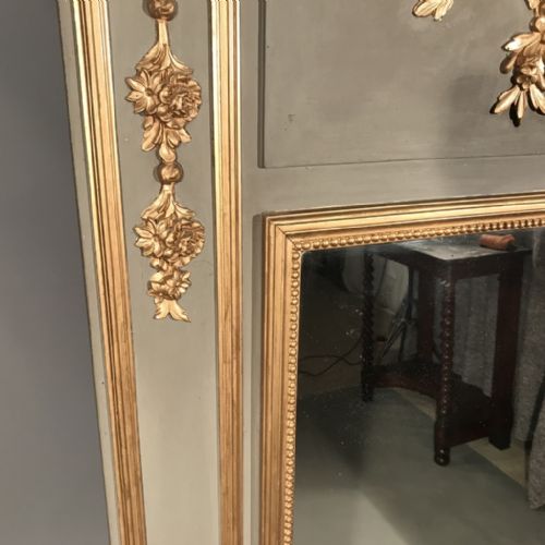 LARGE FRENCH TRUMEAU MIRROR 67'' 170CM - ADDITIONAL PHOTO 2