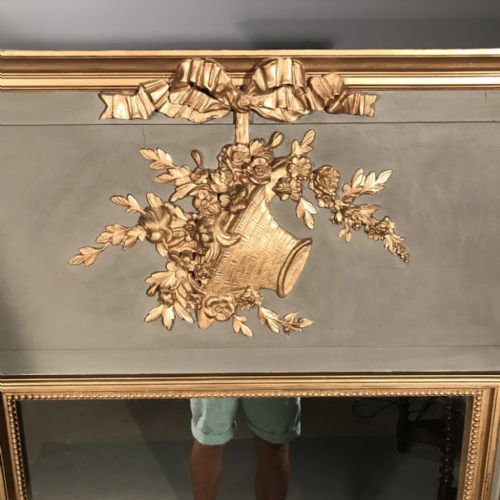 LARGE FRENCH TRUMEAU MIRROR 67'' 170CM - ADDITIONAL PHOTO 3