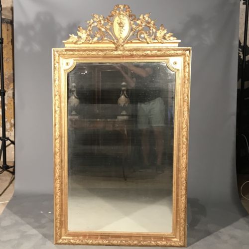 stunning large french gilt overmantle mirror 165cm - CATEGORY: ANTIQUE MIRRORS - DATED 19TH CENTURY