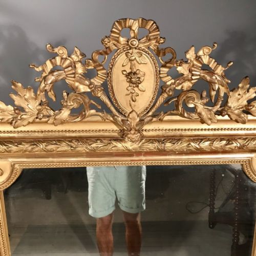 STUNNING LARGE FRENCH GILT OVERMANTLE MIRROR 165CM - ADDITIONAL PHOTO 4