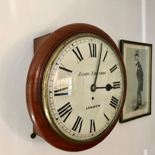 12'' fusee dial clock with convex glass - CATEGORY: ANTIQUE CLOCKS - DATED 1880