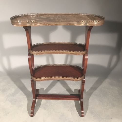 3 TIER KIDNEY SIDE TABLE WITH MARBLE - ADDITIONAL PHOTO 2