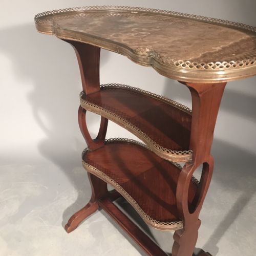 3 TIER KIDNEY SIDE TABLE WITH MARBLE - ADDITIONAL PHOTO 3
