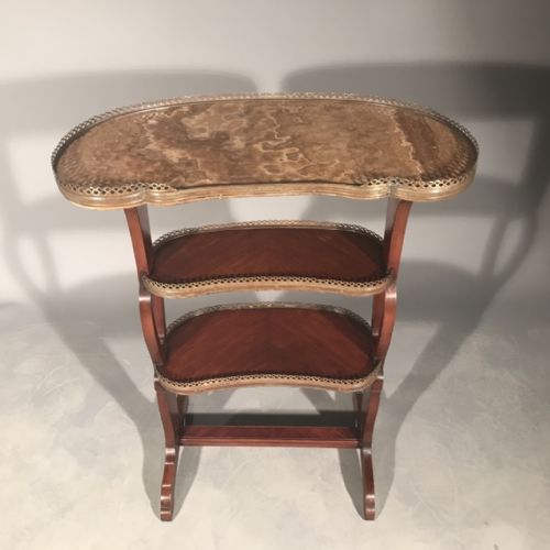 3 TIER KIDNEY SIDE TABLE WITH MARBLE - ADDITIONAL PHOTO 6