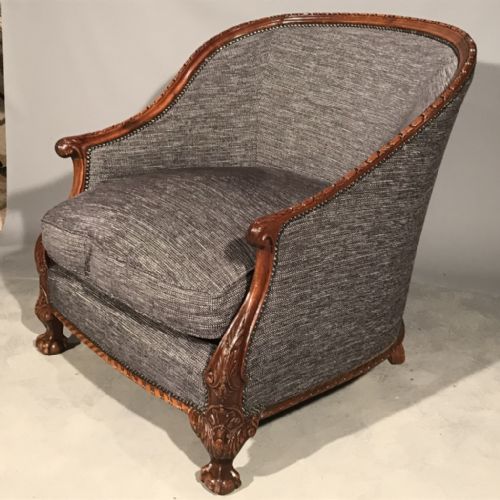 PAIR OF LARGE GEORGIAN STYLE TUB ARMCHAIRS - ADDITIONAL PHOTO 1