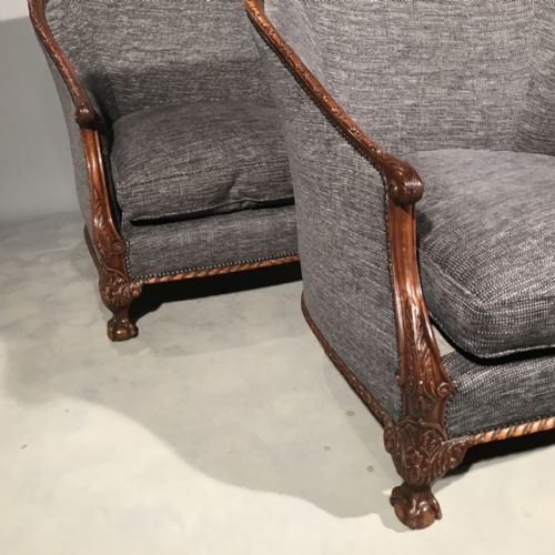 PAIR OF LARGE GEORGIAN STYLE TUB ARMCHAIRS - ADDITIONAL PHOTO 2