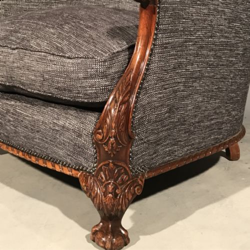 PAIR OF LARGE GEORGIAN STYLE TUB ARMCHAIRS - ADDITIONAL PHOTO 5