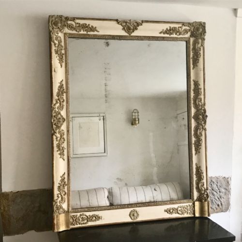 c19th french paint and gilt mirror - CATEGORY: ANTIQUE MIRRORS - DATED 19TH CENTURY