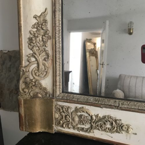 C19TH FRENCH PAINT AND GILT MIRROR - ADDITIONAL PHOTO 4
