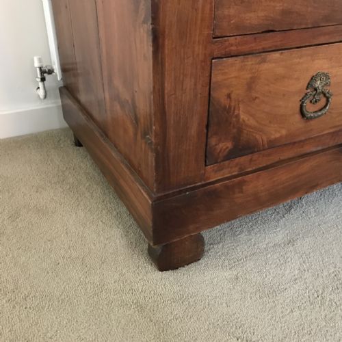 LARGE EARLY C19TH FRENCH CHERRY COMMODE CHEST OF DRAWERS - ADDITIONAL PHOTO 6