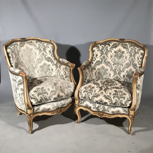 fabulous pair of french painted tub armchairs - CATEGORY: ANTIQUE CHAIRS - DATED 19TH CENTURY