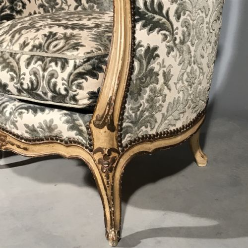 FABULOUS PAIR OF FRENCH PAINTED TUB ARMCHAIRS - ADDITIONAL PHOTO 1