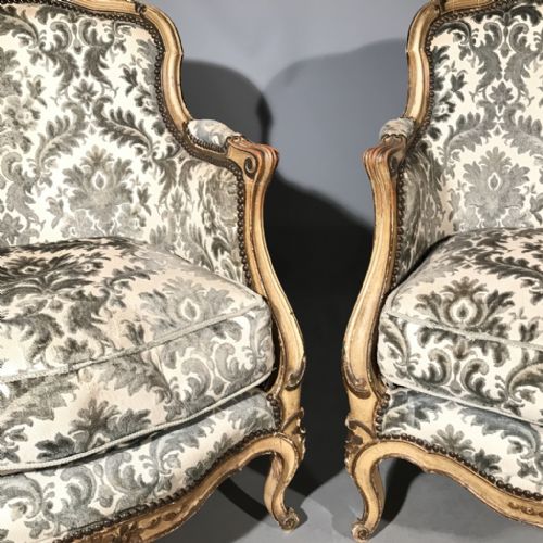 FABULOUS PAIR OF FRENCH PAINTED TUB ARMCHAIRS - ADDITIONAL PHOTO 3