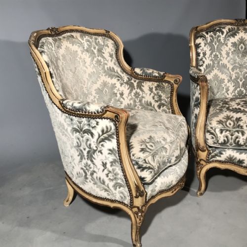 FABULOUS PAIR OF FRENCH PAINTED TUB ARMCHAIRS - ADDITIONAL PHOTO 5