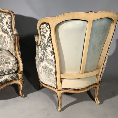 FABULOUS PAIR OF FRENCH PAINTED TUB ARMCHAIRS - ADDITIONAL PHOTO 7