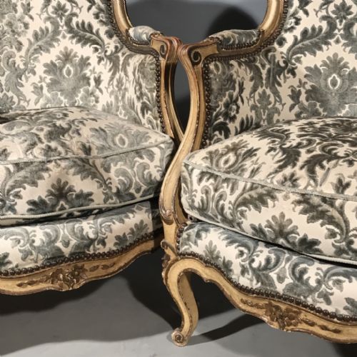 FABULOUS PAIR OF FRENCH PAINTED TUB ARMCHAIRS - ADDITIONAL PHOTO 8
