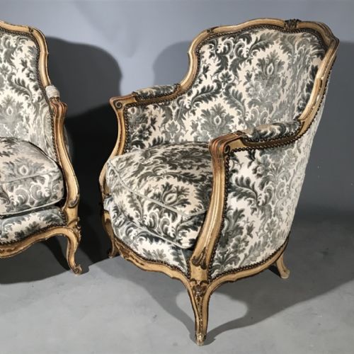 FABULOUS PAIR OF FRENCH PAINTED TUB ARMCHAIRS - ADDITIONAL PHOTO 9